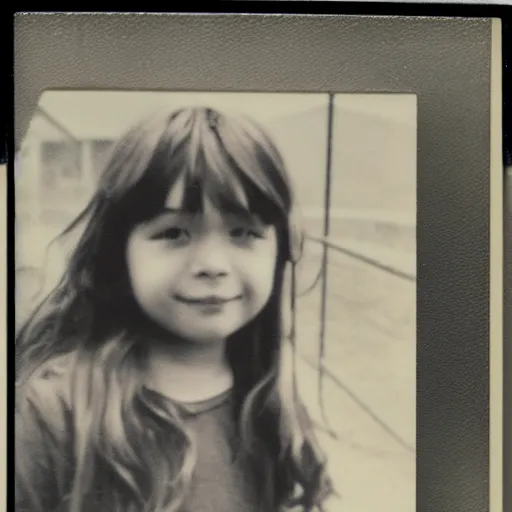 Prompt: real Polaroid picture of long haired demon at playground