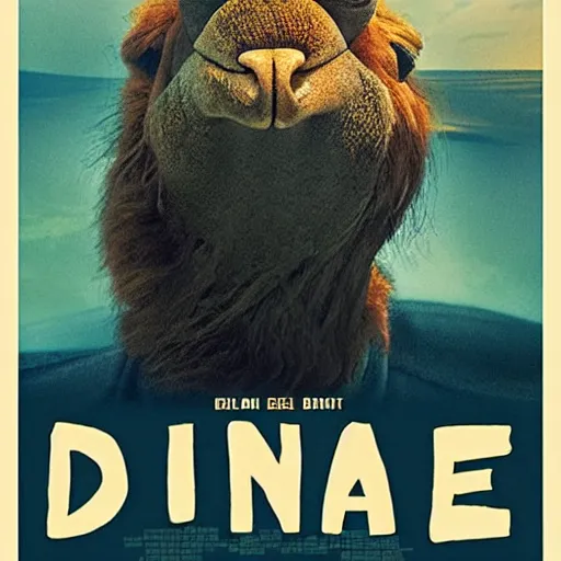 Prompt: joe camel in the dune movie poster