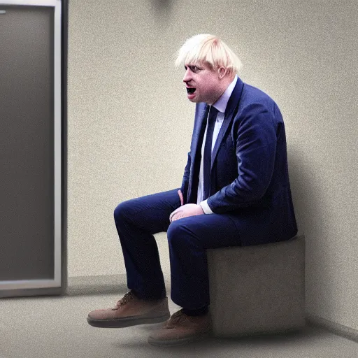 Image similar to movie scene of boris johnson as a urinal, photorealistic, 8 k