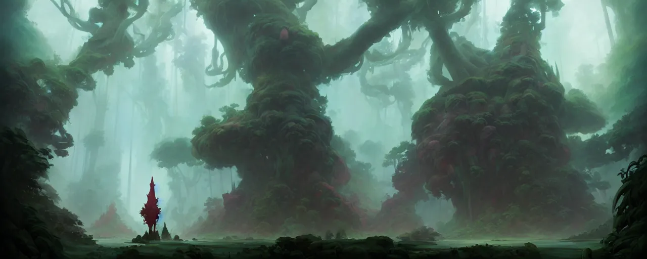 Image similar to cloud forest guardian by peter mohrbacher and craig mullins and james jean and marc simonetti and mark rothko