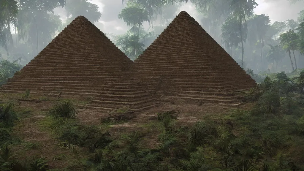 Prompt: A hidden pyramid found in the jungles of Congo very very very beautiful scenery, hd, hdr, ue5, ue6, unreal engine 5, cinematic 4k wallpaper, 8k, ultra detailed, high resolution, artstation, award winning