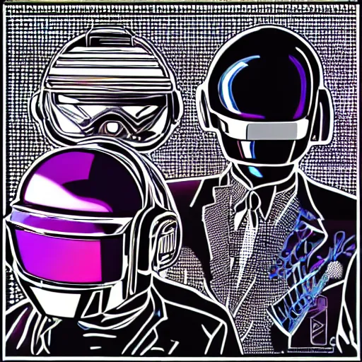 Prompt: Daft punk, vaporwave, intricate, highly detailed, smooth, sharp focus