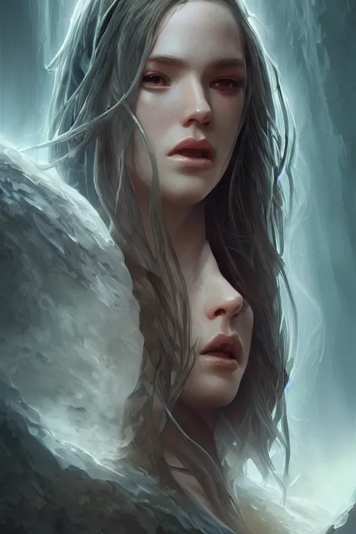Image similar to beautiful cinematic ethereal fantasy poster, hybrid from The Elden Ring and art direction by Darius Zawadzki ;by artgerm; wayne reynolds art station; cinematic quality character render; low angle; ultra high quality model; production quality cinema model;