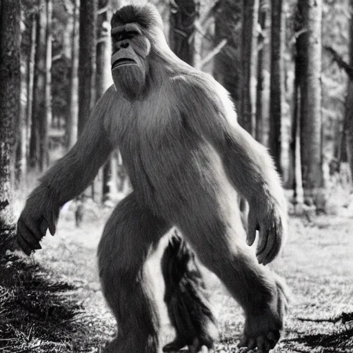 Image similar to real bigfoot caught on film, photograph