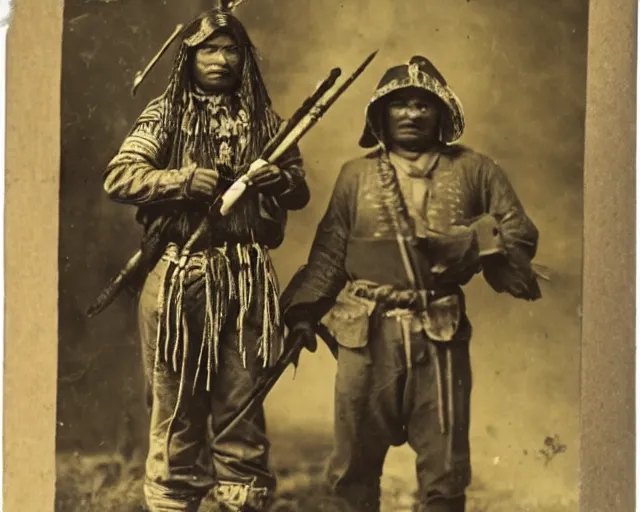 Image similar to old antique photo of an apache warrior