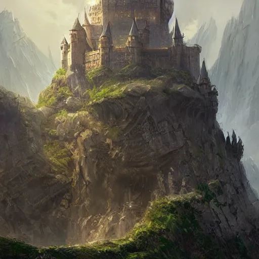 Prompt: a castle on a flying island, masterpiece, by greg rutkowski, magic the gathering coloring style, epic fantasy style art, fantasy epic digital art, epic fantasy card game art