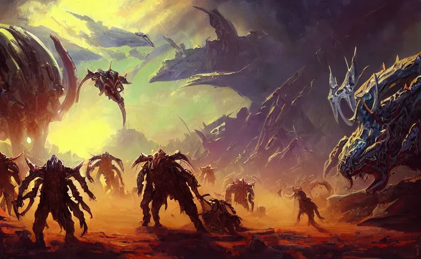 Image similar to A painting of the Zerg trending on artstation in the style of Greg Rutkowsky