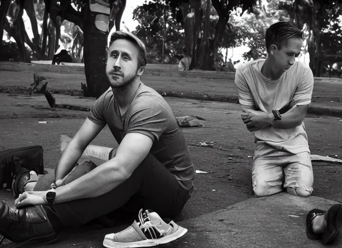 Prompt: ryan gosling in luneta park, philippines, real life photograph, award winning photograph, 4 k