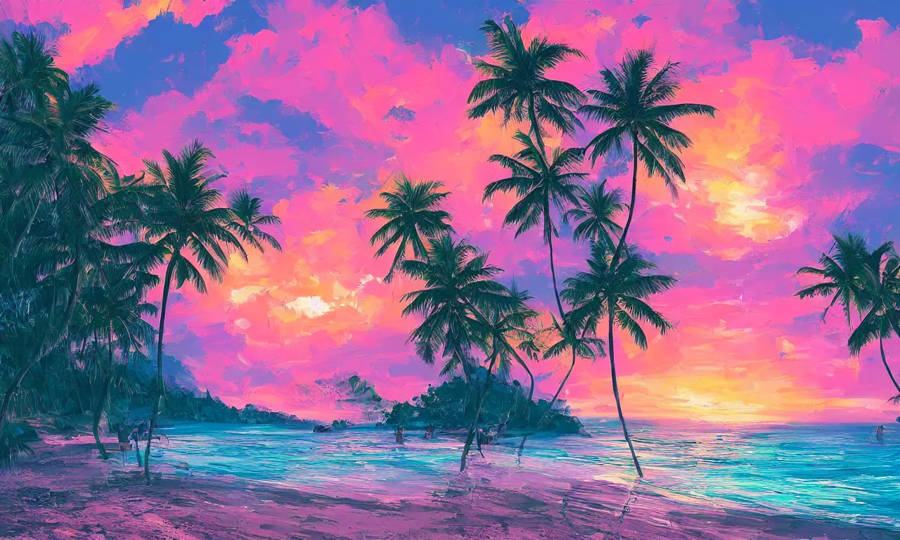 Image similar to paradise beach by alena aenami artworks in 4 k