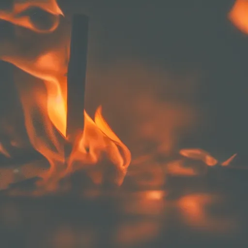 Image similar to close up shot of a burning joint, cinematic