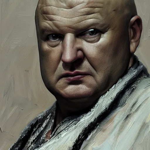 Image similar to high quality high detail painting by lucian freud, hd, varys from game of thrones