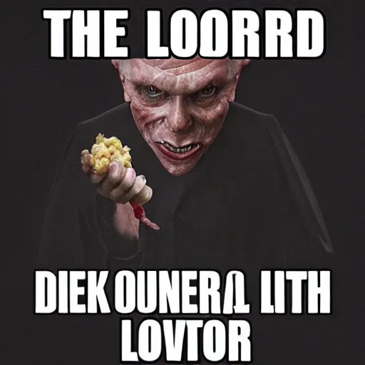 Prompt: the dark lord of liver and onions
