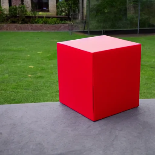 Image similar to red cube on a blue sphere