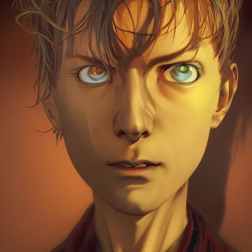 Image similar to photorealistic psycho anime face in the style of michael whelan and gustave dore. hyperdetailed photorealism, 1 0 8 megapixels, amazing depth, high resolution, 3 d shading, 3 d finalrender, 3 d cinematic lighting, glowing rich colors, psychedelic overtones, artstation concept art.