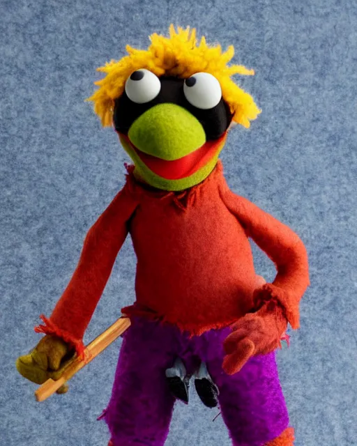 Prompt: roy anderson as a muppet. highly detailed felt. hyper real photo. 4 k.