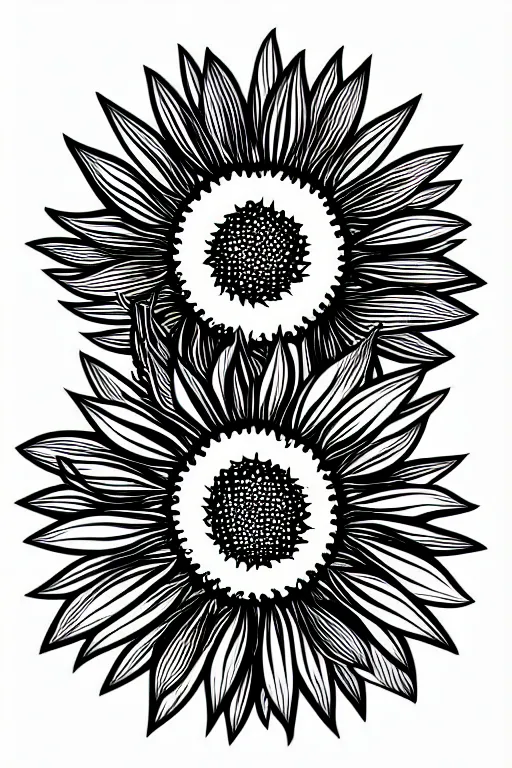 Image similar to minimalist boho style art of a sunflower, illustration, vector art