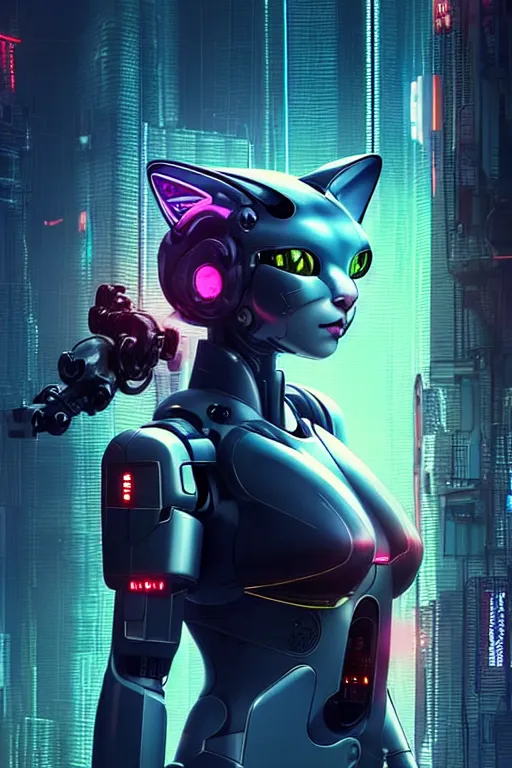 Prompt: cyborg cat, cyborg Kitten, Ghost in the shell, Mecha., Cyberpunk, wires and resisters, ultra hd, Painted By Andreas Rocha, unreal 5, DAZ, hyperrealistic, octane render, dynamic lighting, intricate detail, summer vibrancy, cinematic