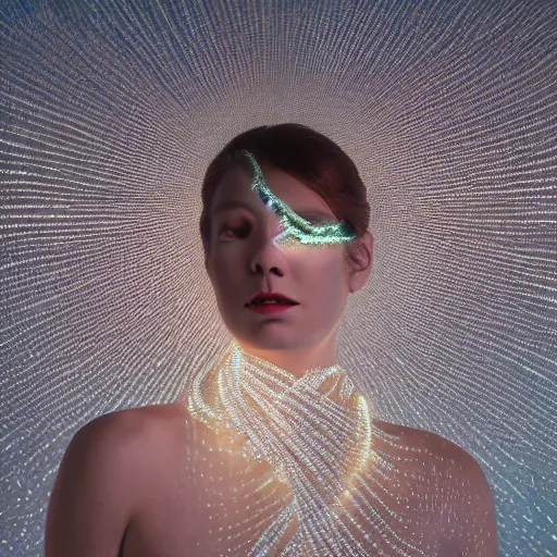 Image similar to a dramatic portrait of serpentine goddess, diffused lights, ultra realistic, 4 k