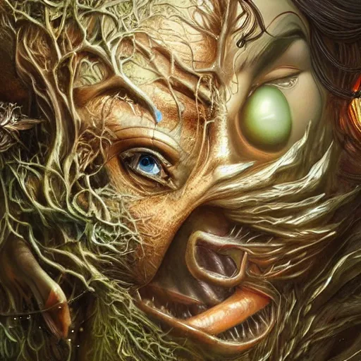 Image similar to fantasy art hyper realistic ai created interesting bizarre subconscious fantastic art award winning best ultra detailed magnificent