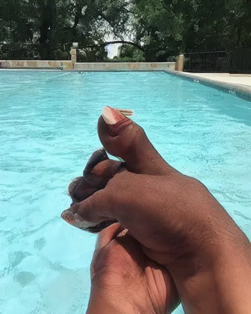 Image similar to who tf pooped in my backyard pool? hell nah man can't have shit in texas smh, instagram post, viral post, viral image, viral on instagram, viral on twitter, phone quality