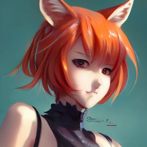 Prompt: anime portrait of a fox gitl as an anime girl by Stanley Artgerm Lau, WLOP, Rossdraws, James Jean, Andrei Riabovitchev, Marc Simonetti, and Sakimichan, trending on artstation