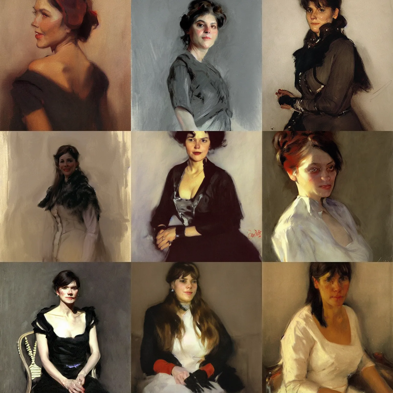 Prompt: Selina, the game designer, portrait by Anders Zorn