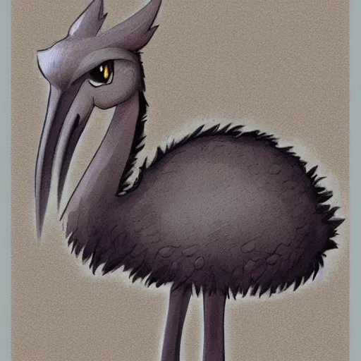 Image similar to ostrich pokemon, design