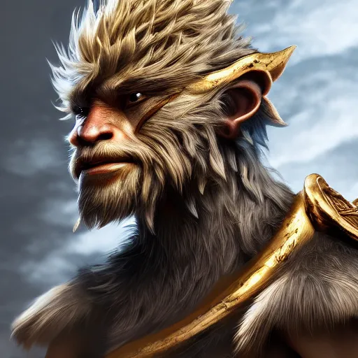 Image similar to portrait of Sun Wukong, digital art, highly detailed, concept art, intricate, sharp focus, Trending on Artstation HQ, deviantart, unreal engine 5, 4K UHD image