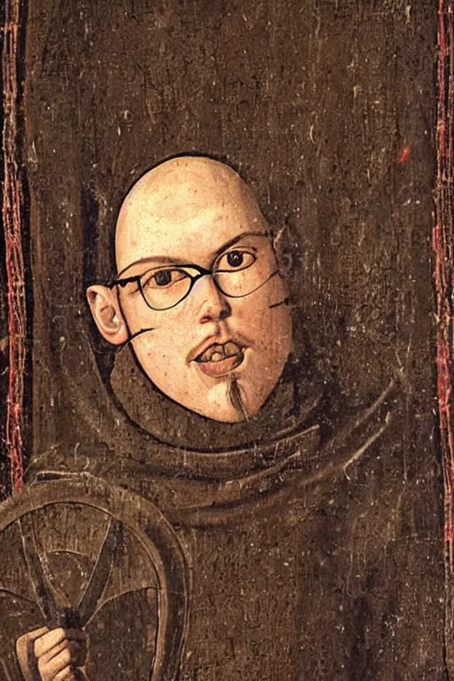 Prompt: medieval portrait of anthony fantano