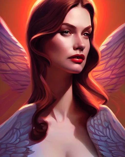 Prompt: portrait of a powerful pretty woman with wings, digital painting, artstation, concept art, smooth, sharp focus, illustration, disney, fine details. art by alex ross, brittney lee