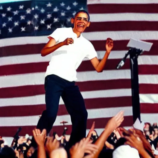 Image similar to Barack Obama performing at Woodstock