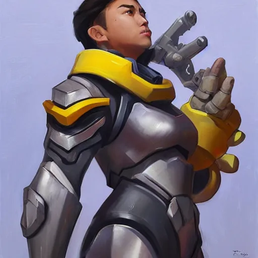 Image similar to greg manchess portrait painting of partially armored pikachu as overwatch character, medium shot, asymmetrical, profile picture, organic painting, sunny day, matte painting, bold shapes, hard edges, street art, trending on artstation, by huang guangjian and gil elvgren and sachin teng