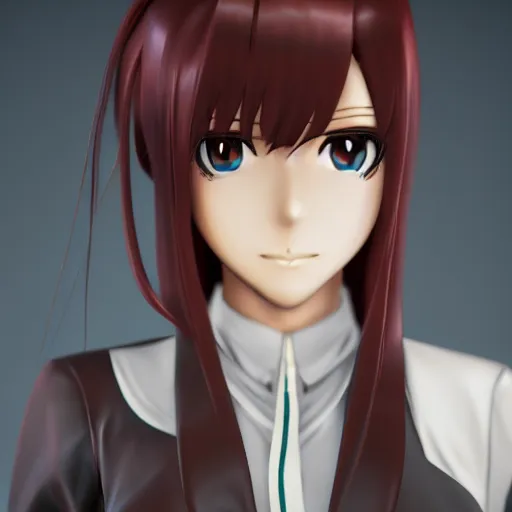 Image similar to makise kurisu, 3d rendered