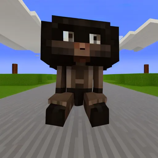 Prompt: dark chocolate statue, minecraft