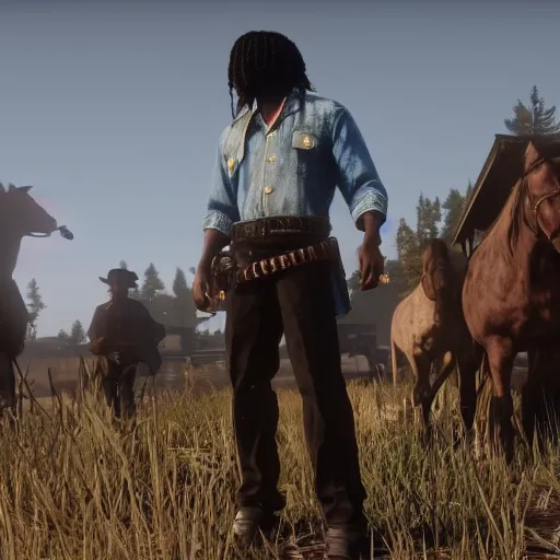 Prompt: Chief Keef in red dead redemption 2 4K quality