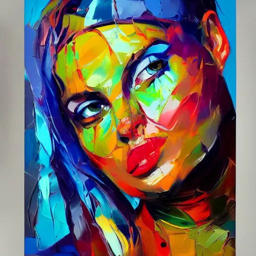 Prompt: highly detailed palette knife oil painting of a woman in the style of Francoise Nielly