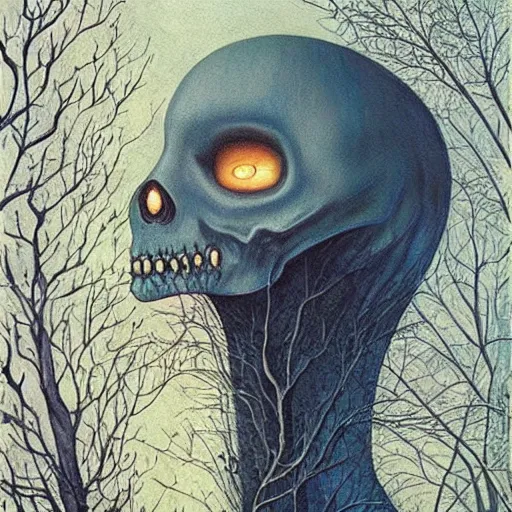 Prompt: Ghost Face from Scream, artwork by Daniel Merriam,