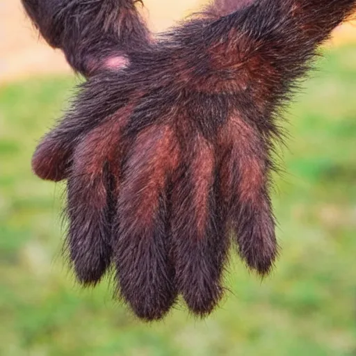 Prompt: a hairy hand full of thumbs