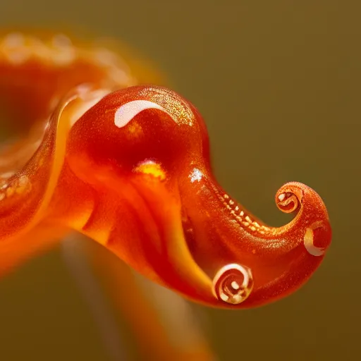 Image similar to fiery whimsical emotional eyes cephalopod, in a photorealistic macro photograph with shallow dof