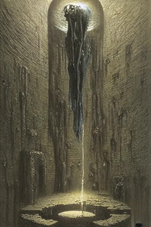 Image similar to down the well by giger, zdzisław beksinski, greg rutkowski