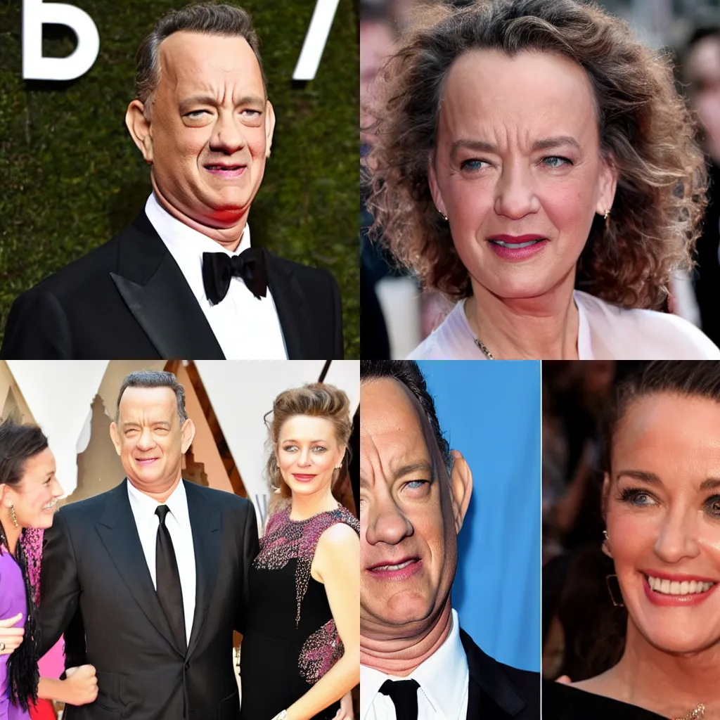 Prompt: Tom Hanks is a beautiful woman and she knows it