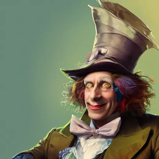 Image similar to the mad hatter, wearing shades, drinking tea, by Viktor Antonov,, greg rutkowski, fantasy, D&D, trending on artstation, smooth, sharp focus