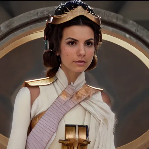Image similar to victoria justice as princess padme in star wars episode 3, 8 k resolution, cinematic lighting, anatomically correct