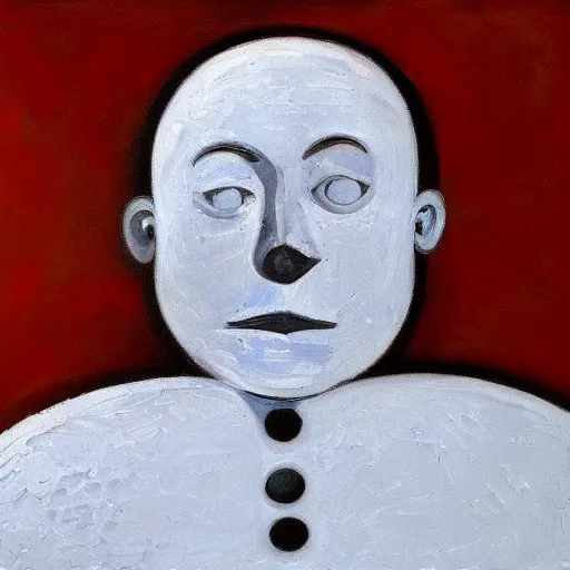 Prompt: Intricate five star Snow Man facial portrait by Pablo Picasso, oil on canvas, high detail, matte finish, high contrast, 3d depth, masterpiece, vivid colors, artstationhd