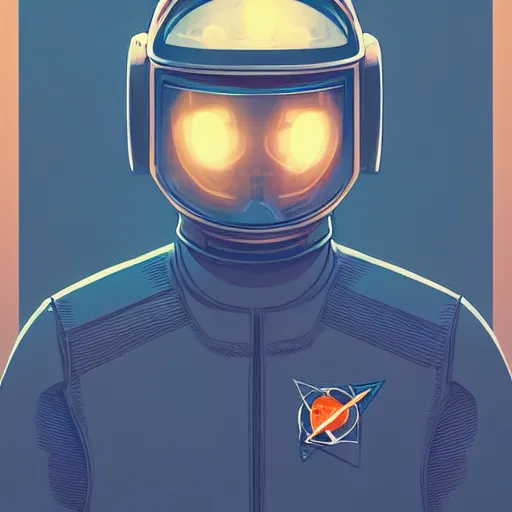 Image similar to portrait of a future cosmonaut with helmet having cybernetics and wirings, d & d, trending on artstation, art by rossdraws, petros afshar, tom whalen, laurie greasley and greg rutkowski and ilya kuvshinov, global illumination