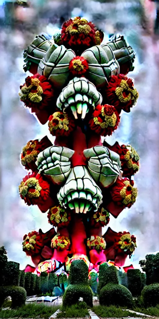 Image similar to colossal grotesque flower made from unfulfilled communist dreams in the middle of abandoned post soviet constructivist cityscape, Stalinist architecture, ultradetailed, Intricate by Hayao Miyazaki and Josan Gonzalez and Makoto Shinkai and Giuseppe Arcimboldo and Wes Anderson