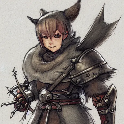 Image similar to heroic character design of anthropomorphic beaver, heroic beaver, portrait of face, medieval holy crusader, final fantasy tactics character design, character art, whimsical, lighthearted, colorized pencil sketch, highly detailed, Akihiko Yoshida,