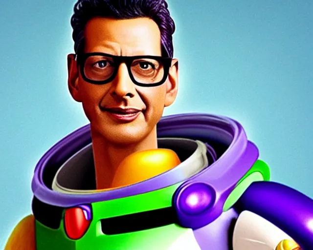 Image similar to a photo jeff goldblum as buzz light - year