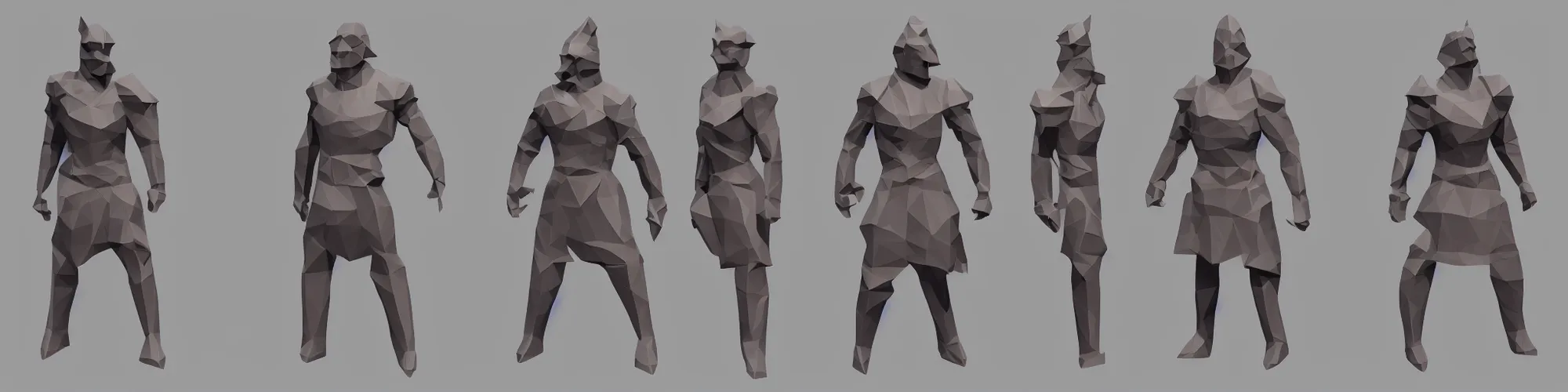 Image similar to a warrior, low poly, polygon, low poly character