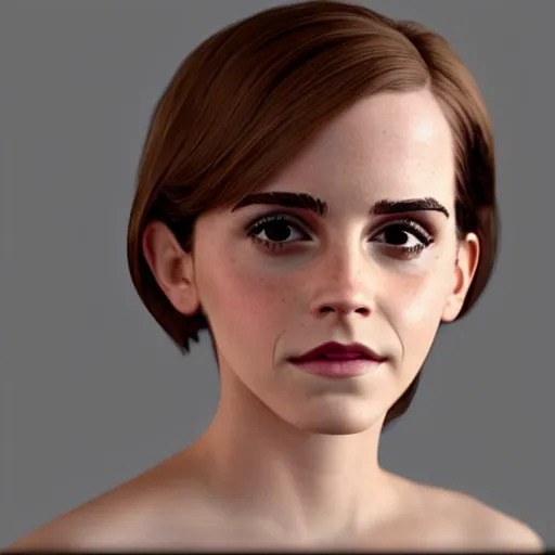 Image similar to emma watson as a pixar character, 8 k, pixar render